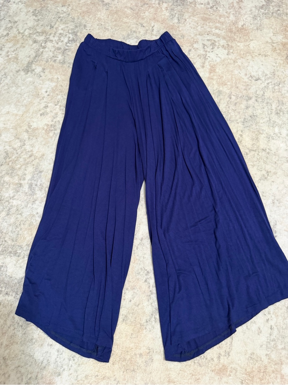 Iolani Deep Blue Wide-Leg Palazzo Pants